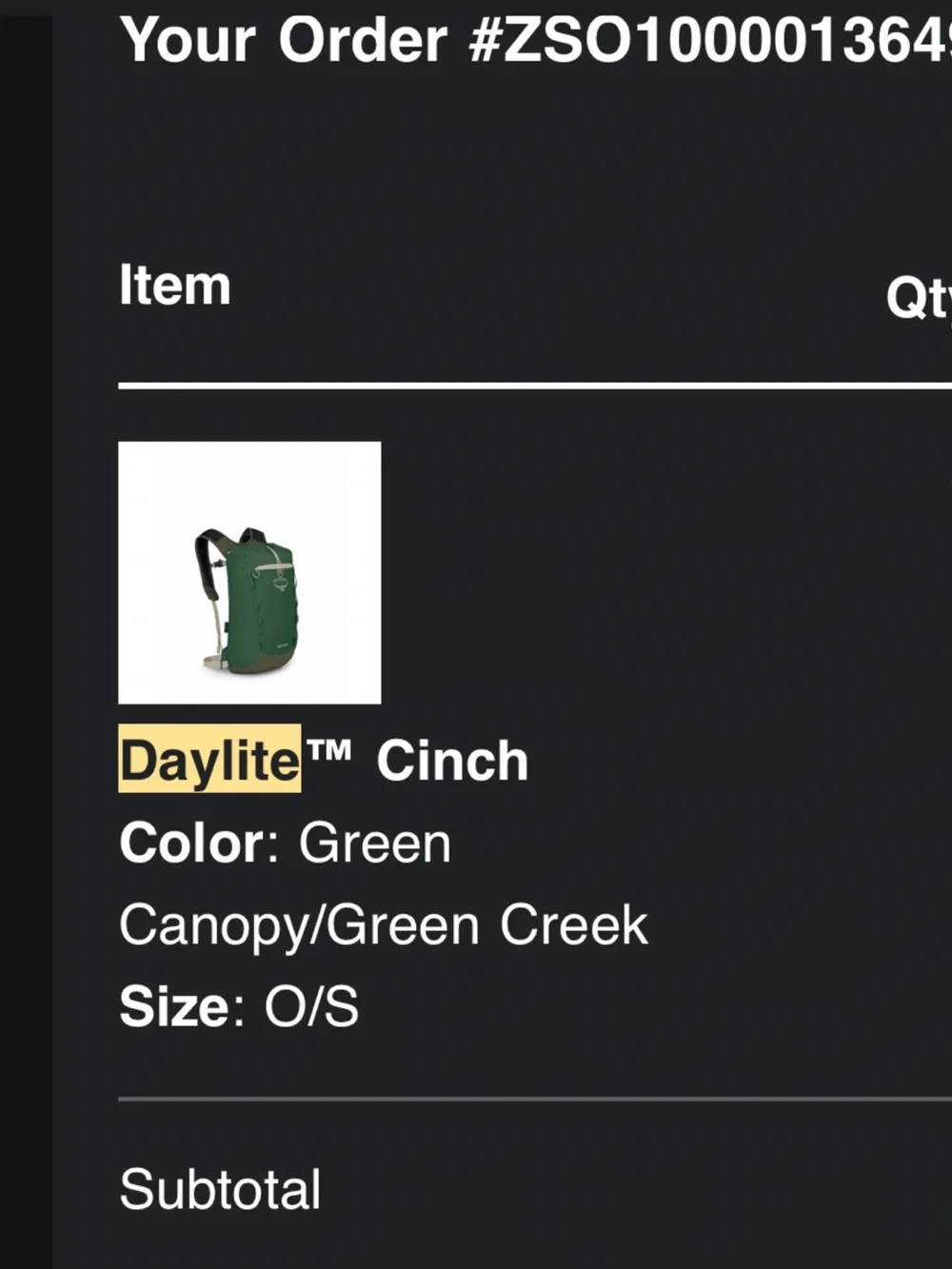 OSPREY Daylite Cinch 15L Backpack.